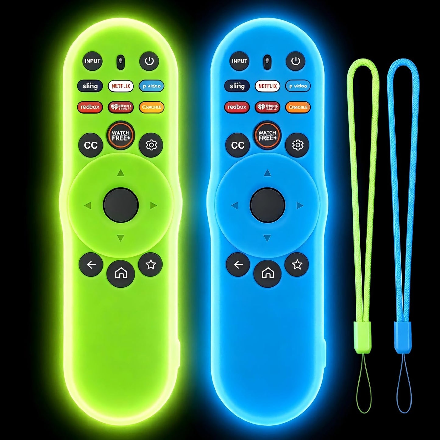 [2Pack] Climberer Cover for VIZIO XRT270,Smart TV Remote Control Replacement Glow in Dark Protective Skin Case - Blue & Green (XRT270)