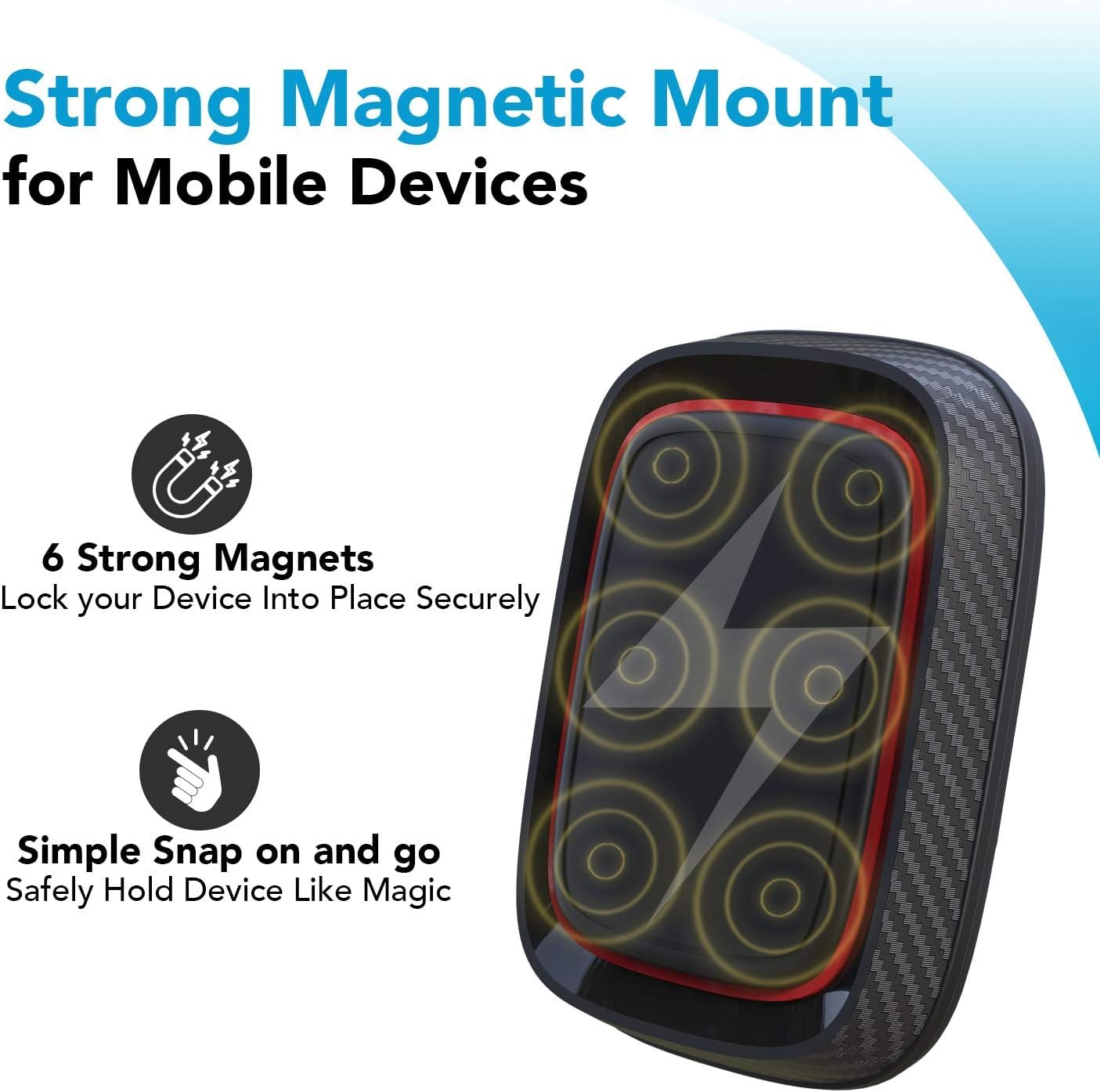 APPS2Car Magnetic Car Phone Holder Mount [6 Strong Magnets], Cell Phone Holder Car [Suction Cup], Phone Car Holder Mount [Windshield Dashboard] fit