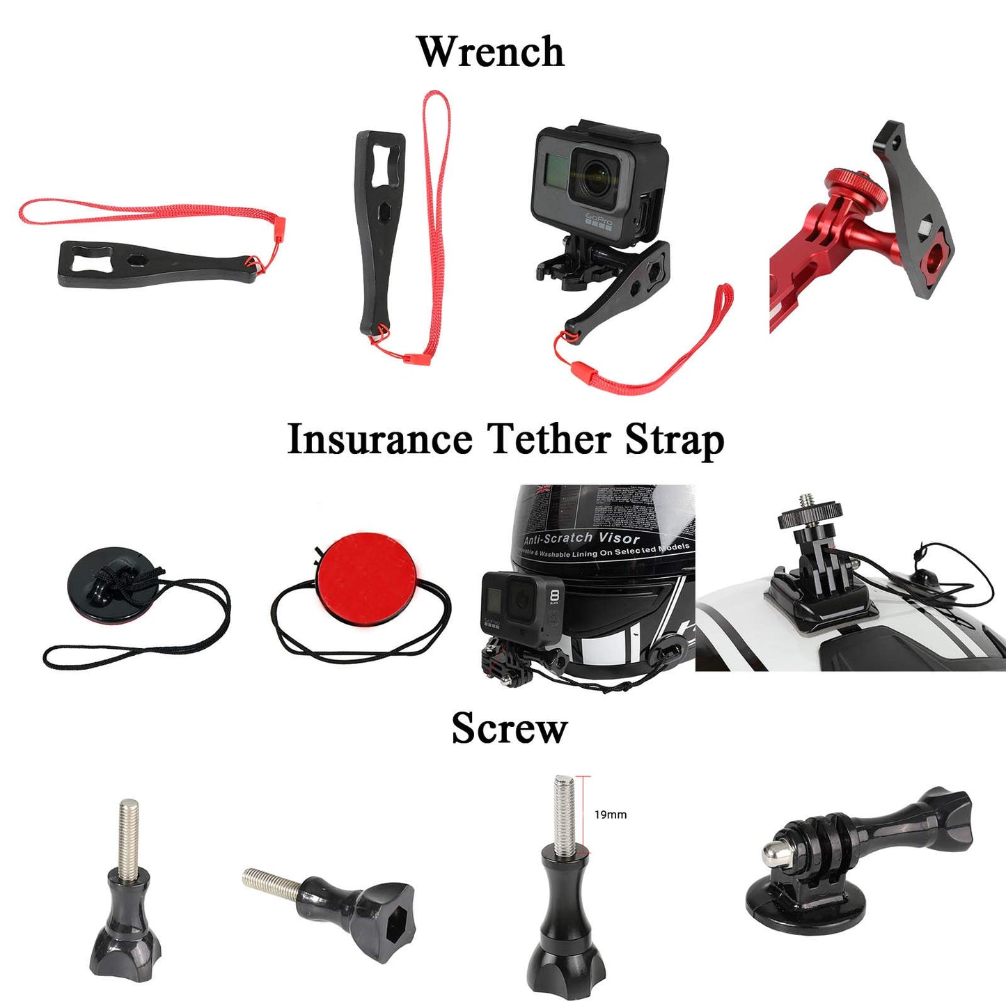 Universal Action Camera Accessory Kit for GoPro Hero 13 12 11 10 9 8 7 6 5 Go pro Max Insta360 X5/X4/X3 DJI OSMO Action 3 4 5 Pro AKASO APEMAN Sports