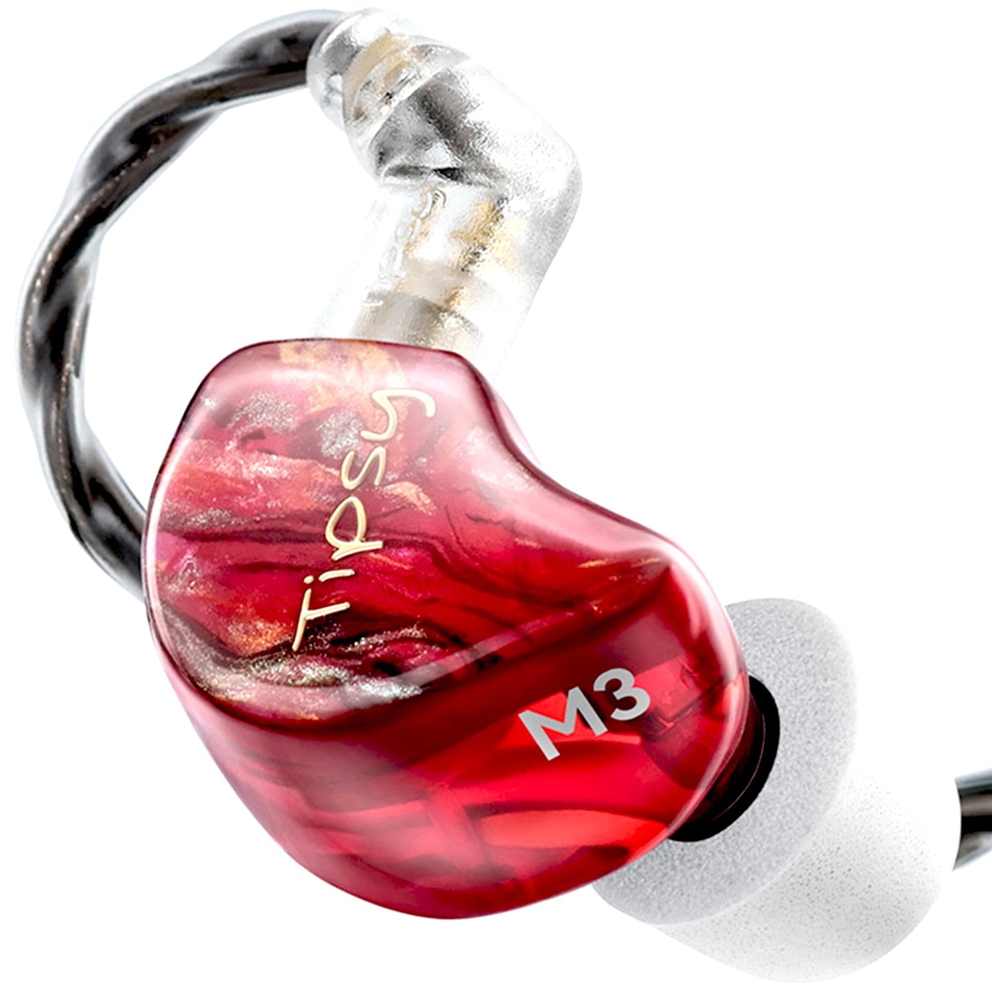 TipsyAuthen Tipsy M3 Professional IEM for Musicians, 2BA + 1DD Drivers, 36dB PNC, IPX5, Acoustic-Runway™ Technology, Skin-Friendly Resin, Detachable