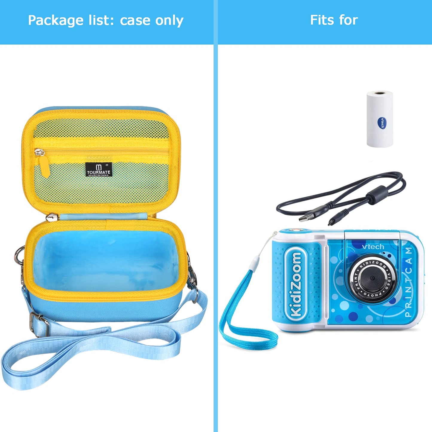 Tourmate Kids Instant Camera Case for VTech KidiZoom PrintCam, Travel Storage Shell for VTech KidiZoom PrintCam Refill Paper Pack Accessories (Case