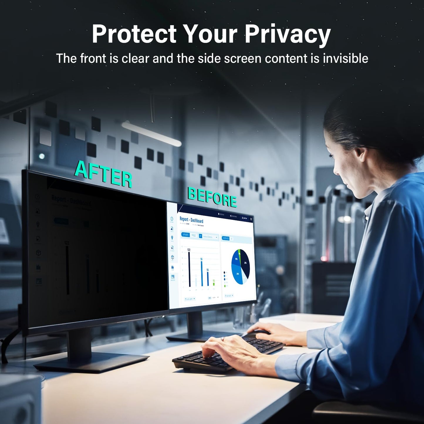 Mao Yeye [2 Pack] 27 Inch Computer Privacy Screen for 16:9 Aspect Ratio Widescreen Monitor, Eye Protection Anti Glare Blue Light Computer Monitor