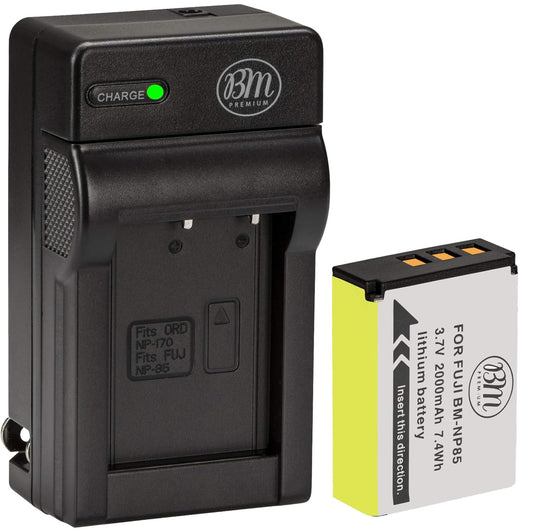 BM Premium NP-85 Battery and Charger Kit for FujiFilm FinePix S1 SL240 SL260 SL280 SL300 SL305 SL1000 Digital Camera