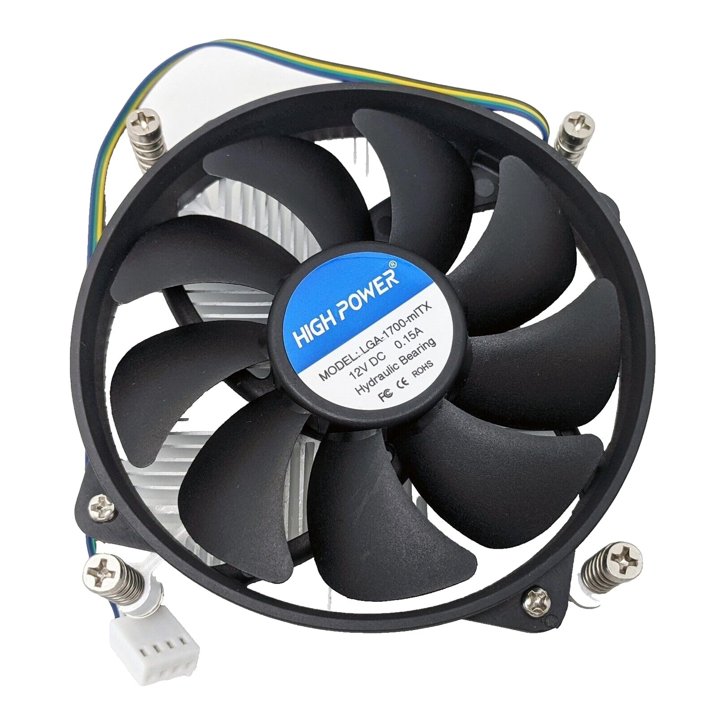 HIGH POWER® LGA-1700-mITX, Low Profile 28mm in Height Intel Socket LGA1700 CPU Cooler with Quiet 95mm Over-Sized Cooling Fan for 1U/2U/mini ITX/Micro
