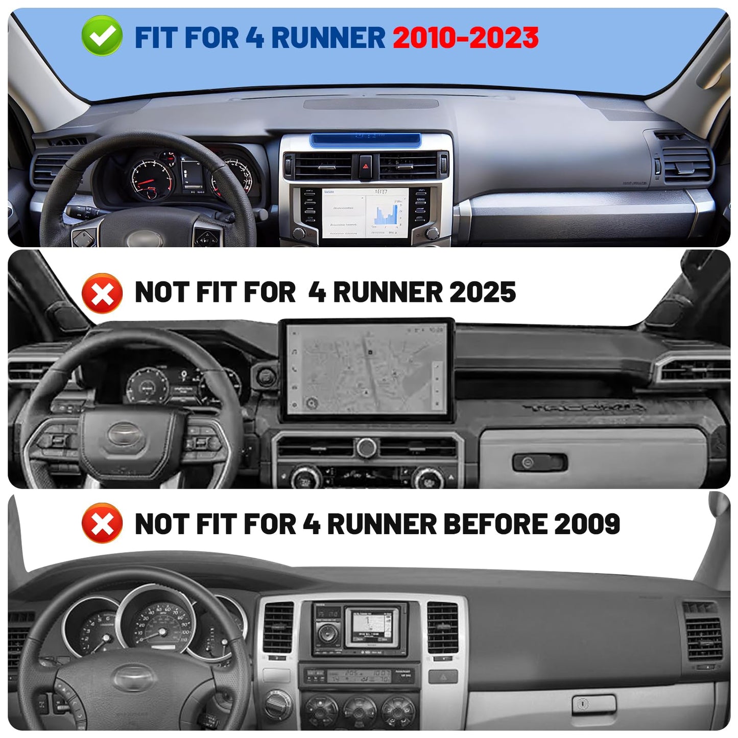 Surfcabin Metal Dashboard Phone Holder: Fits Toyota 4Runner 2010-2024 - Magnetic Dashboard Phone Mount - 2 Installation Ways with Adhesive & Screw