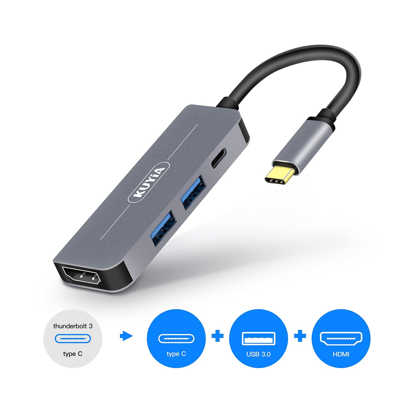 USB C hub 4K to HDMI 2 3.0 and FlashDrive Type Hub USB-C Power Adapter Compatible for MacBook Pro Chromebook Deal XPS Samsung Galaxy S8 S9 Note8 4