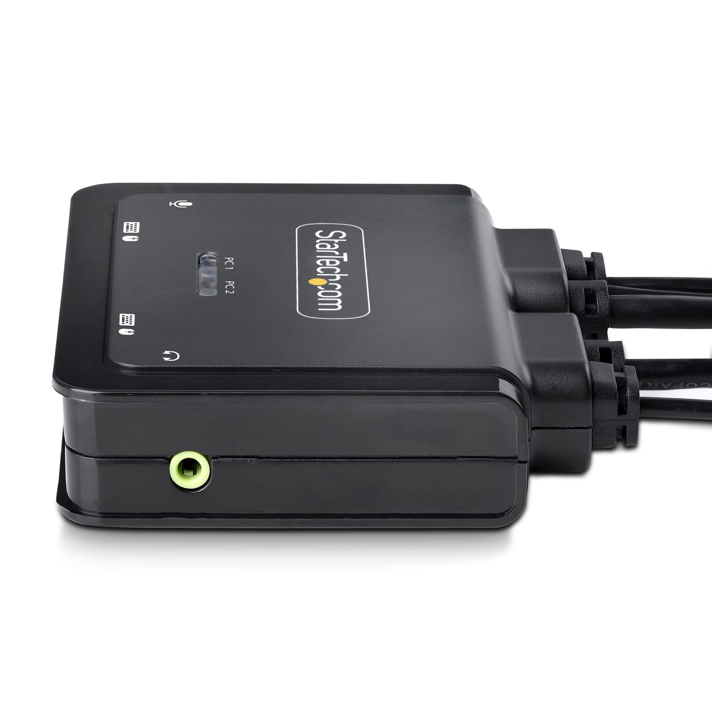 StarTech.com 2-Port Hybrid USB-C DisplayPort Cable KVM Switch, 4K 60Hz, Compact KVM with 6ft/1.8m USB-A/DP/Audio & 4ft/1.2m USB-C Integrated Cables