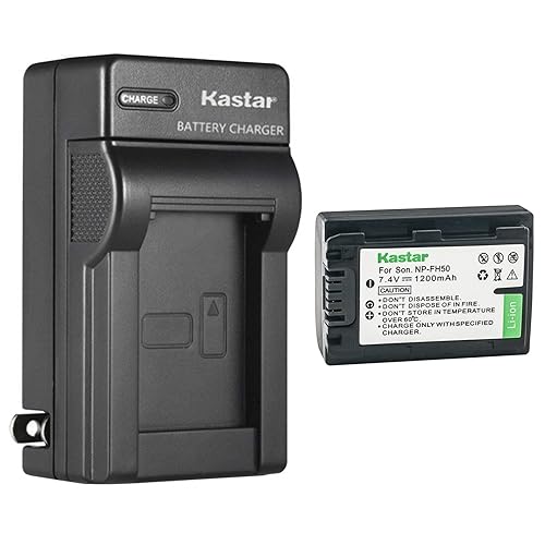 Kastar 1-Pack Battery and AC Wall Charger Replacement for Sony NP-FH30, NP-FH40, NP-FH50, NP-FH70, NP-FH100 Battery, Sony AC-VQH10, BC-TRV, BCTRV