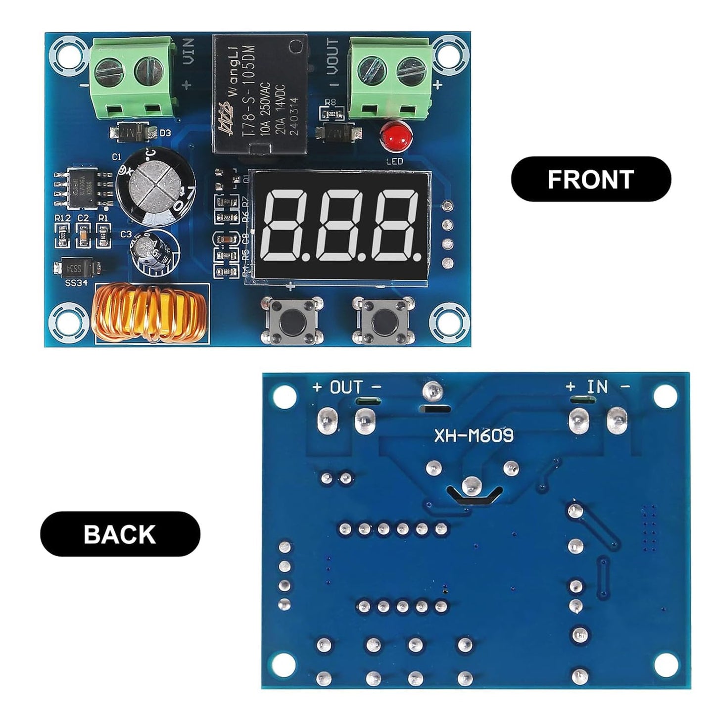 4PCS 12V-36V DC Voltage Protection Modules XH-M609 Over-Discharge Circuit Protection Module Digital Low Voltage Protector Disconnect Switch…