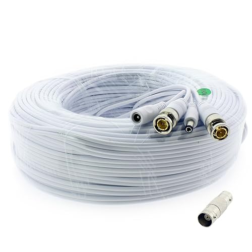 Crystal Vision Premium 1080P HD BNC CCTV Surveillance Security Camera Combo Cable Premade Siamese W/Coupler for Samsung, Lorex, Swann, Q-See