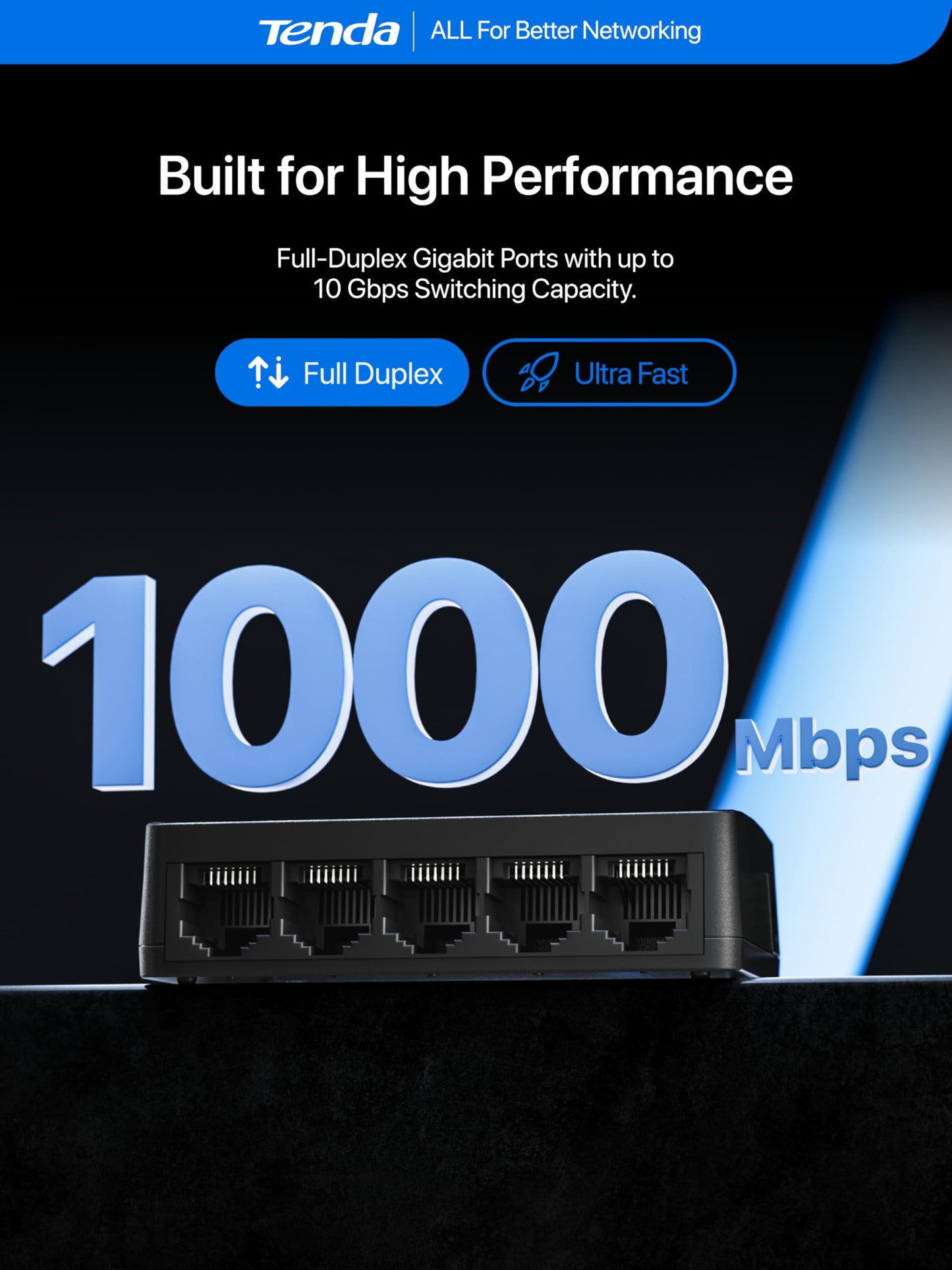 Tenda SG105M 5-Port Gigabit Ethernet Splitter Network Switch