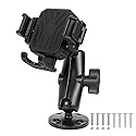 FPN Screw-Mounted Phone Mount Holder with Vibration Dampener [Camera Friendly] [1s Lock & Release] [Aluminum Round AMPS Base & Medium Arm], for Car