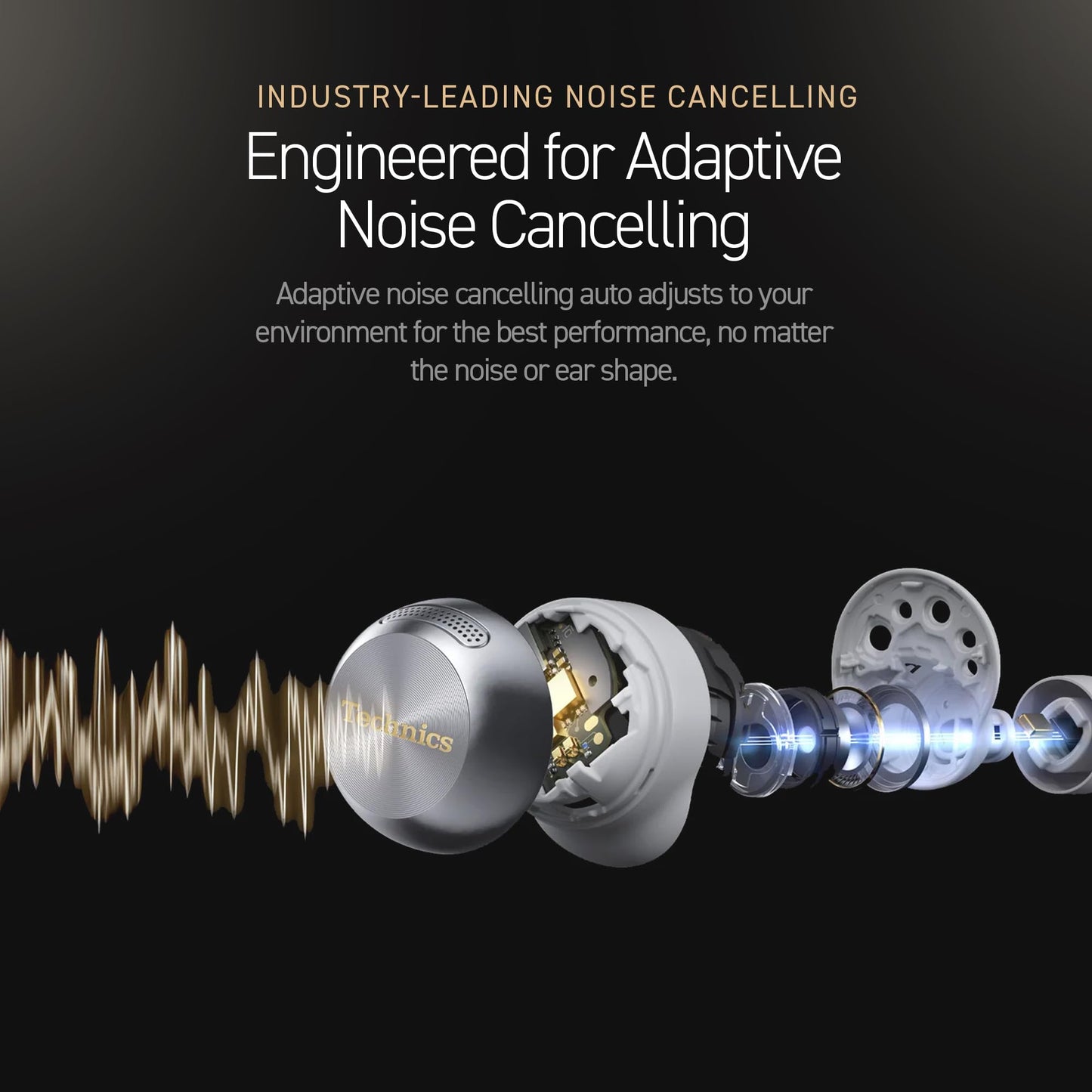 Technics Reference Class Hi-Fi Wireless Ear Buds, Dolby Atmos with Head Tracking, Adaptive Noise Cancelling, 3 Device Multipoint, 10-Hr Battery