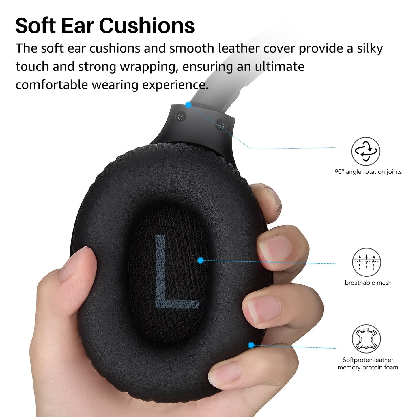 TOZO HA1 Bluetooth 5.4 Over Ear Headphones, 70H Playtime with Mic, Foldable Wireless Headset, Deep Bass Stereo Sound Customizable 32 EQ Music Mode…