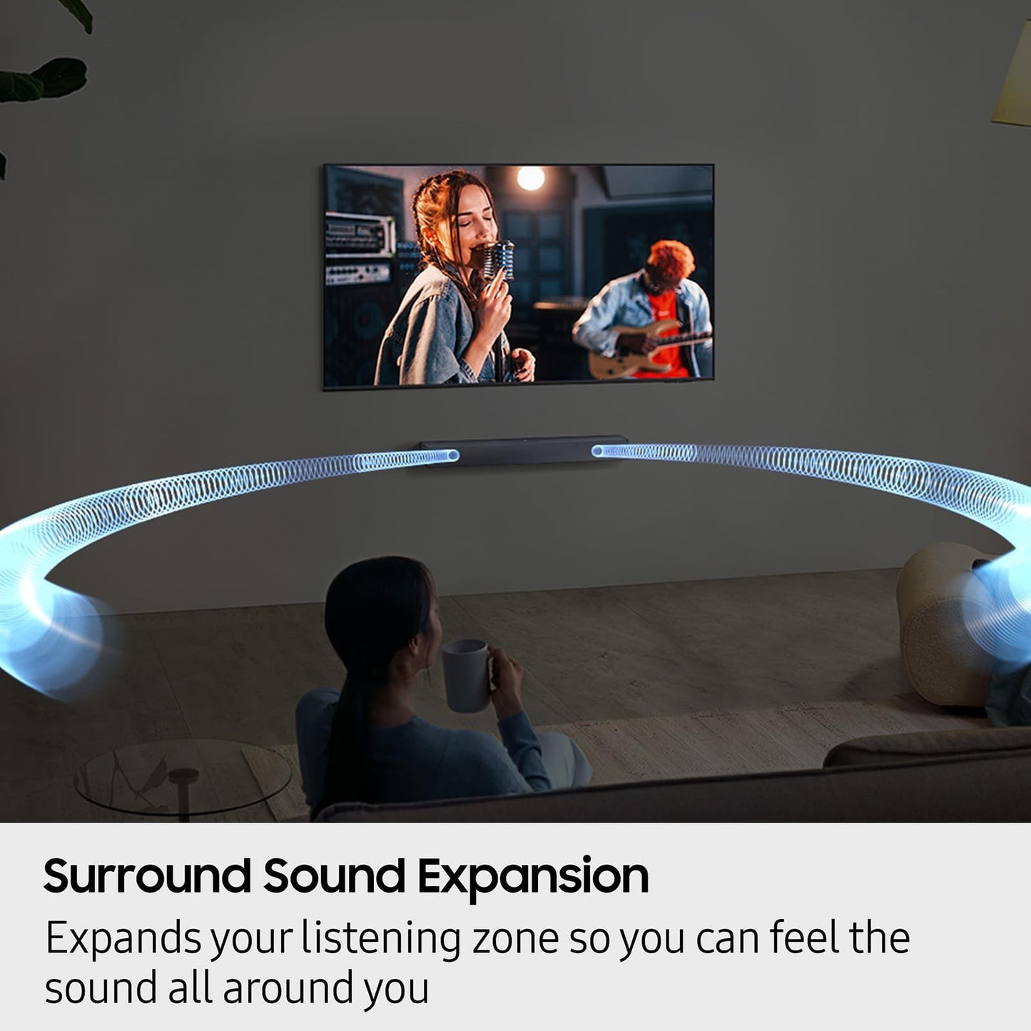 Samsung B-Series Soundbar HW B400F 2.0 ch Soundbar with Built in Subwoofer (2025 Model) One Remote Control, Surround Sound Expansion, Voice Enhance