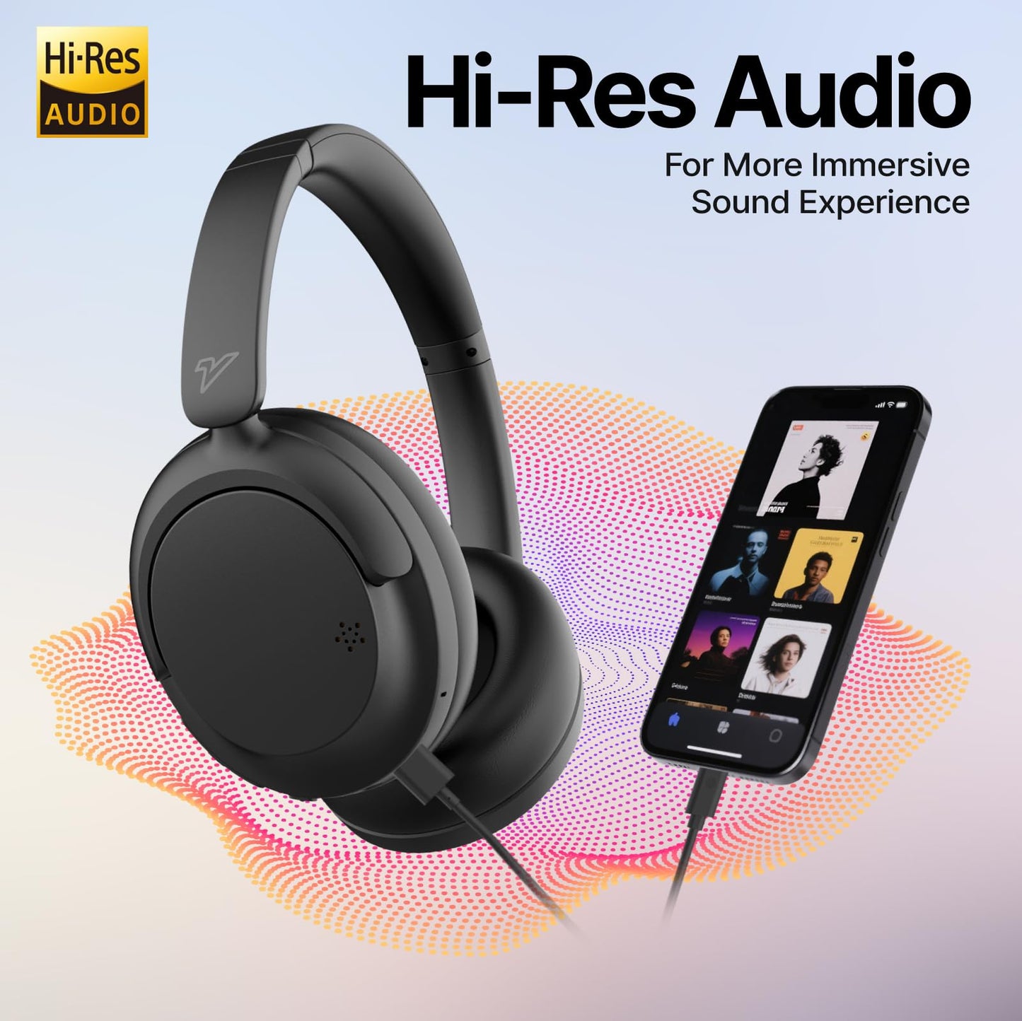 VOKALEN Hyper GO Wireless Over-Ear Noise Cancelling Headphones with Mic, Long Playtime, Bluetooth Headphones, Hi-res Audio,3D Sound Profile…
