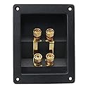 ZZLZX 1PC Copper 4-Position Terminal Junction Box, Post 4 Speaker Wall Plates Home Theater Junction Box Connectors for Car/Home Audio, Speaker Box