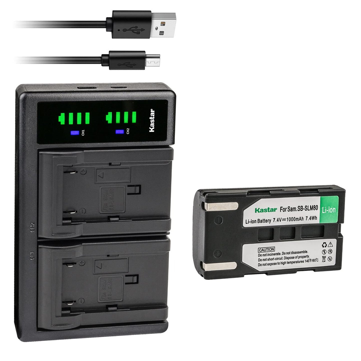 Kastar 1-Pack SB-LSM80 Battery and LTD2 USB Charger Replacement for Samsung SC-DC171 SC-DC171U SC-DC173 SC-DC173U SC-DC175 SC-DC563 SC-DC564 SC-DC565