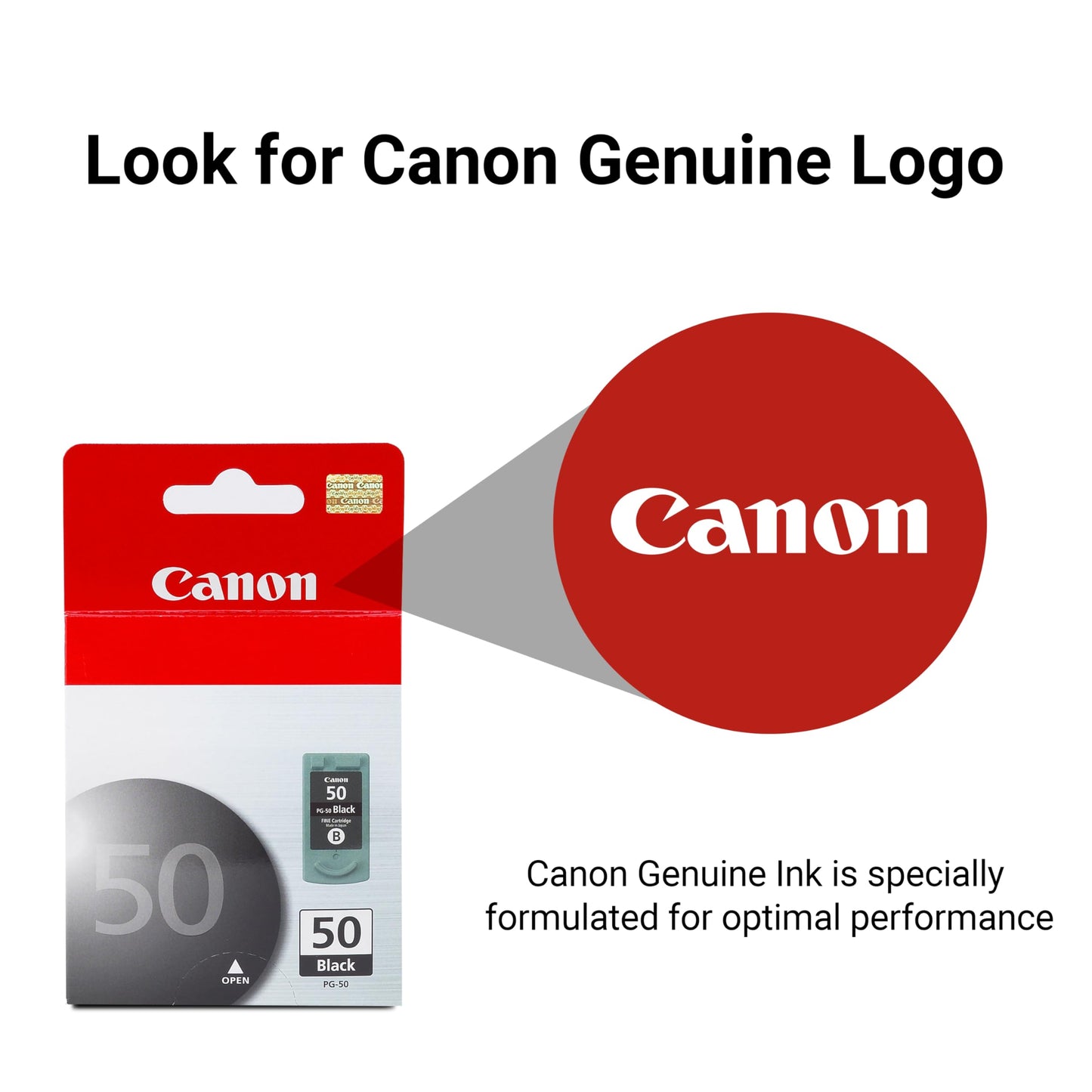 Canon PG-50 Genuine Black Ink Cartridge, Compatible with MX310/300, MP460/150/160/170/180/450, JX200/210P