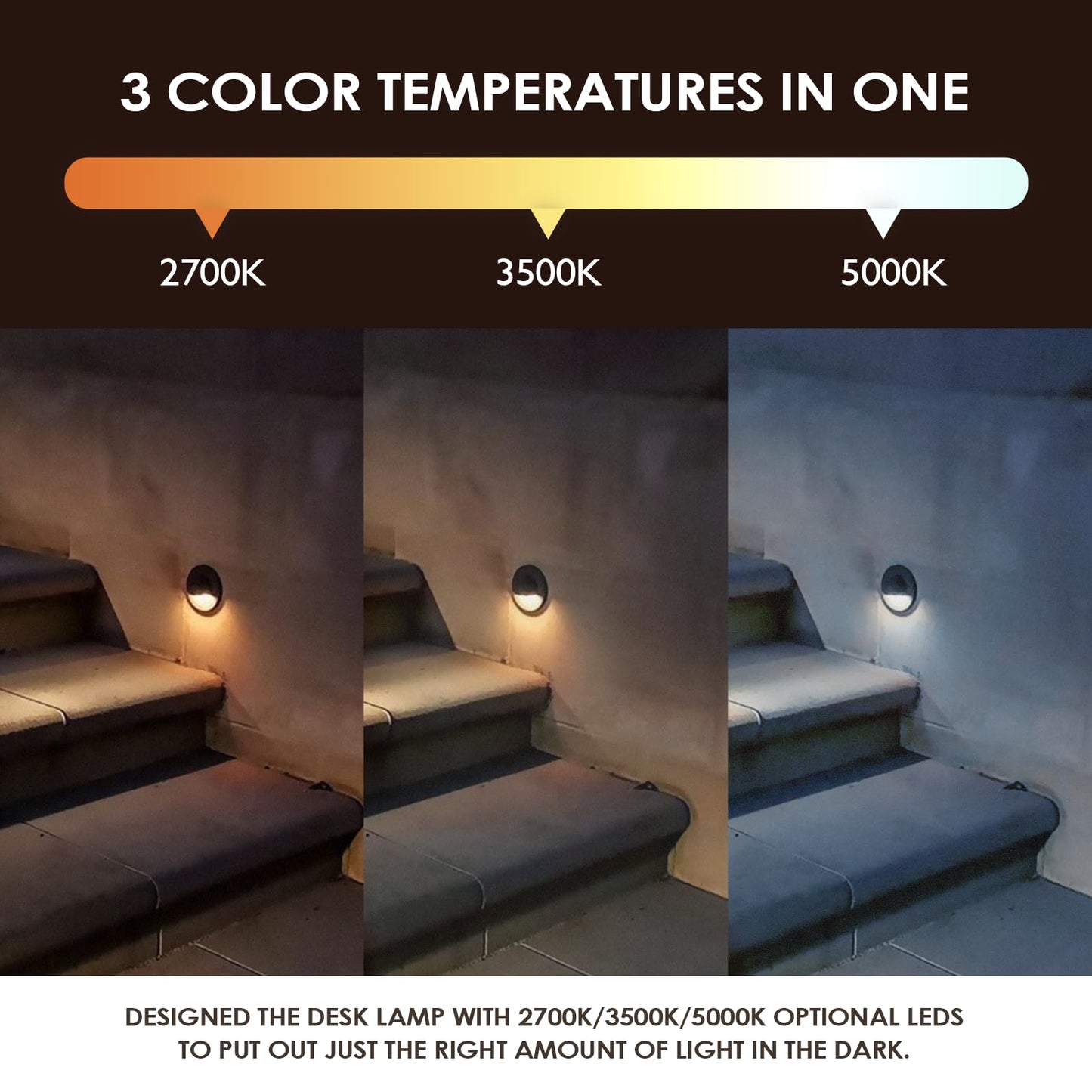 WOMINGYOUWO LED Low Voltage Deck Lights Outdoor Waterproof,6-Pack 3CCT Deck Lighting Fixtures Landscape Step,3W,12V-24V AC/DC Die-cast Aluminum