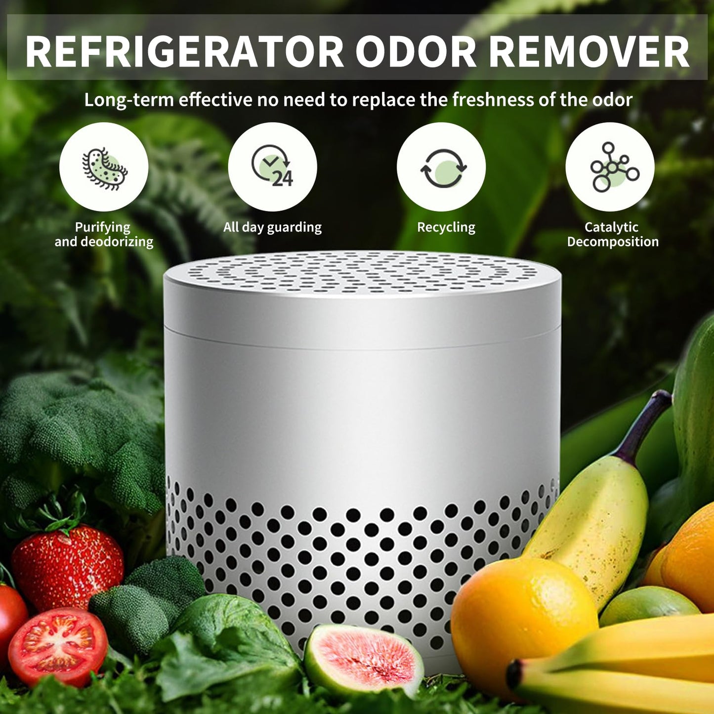 Refrigerator Deodorizer Odor Eliminator, Stainless Steel Fridge Smell Eliminator, Air Purifier, Fridge Air Freshener, Odor Absorbers for Home