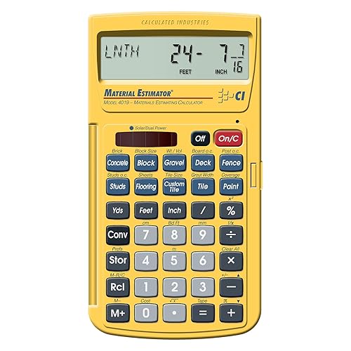Calculated Industries 4019 Material Estimator Calculator | Finds Project Building Material Costs for DIY’s, Contractors, Tradesmen, Handymen