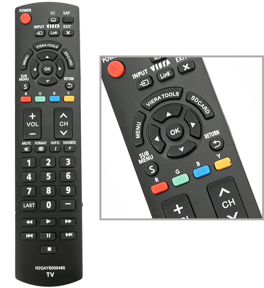 N2QAYB000485 Remote Replacement for 99% Panasonic LCD LED Plasma Viera TVs