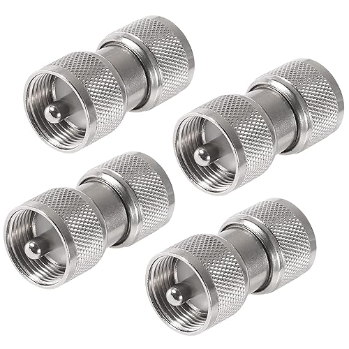 AEDIKO 4pcs UHF Male Connector UHF PL259 Male to Male Adapter Low Loss UHF Male PL259 SO239 Connector