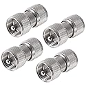 AEDIKO 4pcs UHF Male Connector UHF PL259 Male to Male Adapter Low Loss UHF Male PL259 SO239 Connector