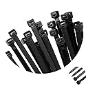 ZFFKZ 100 Pcs Black Cable Ties, 300mm x 3mm, UV-Resistant Nylon, Self-Locking Heavy Duty Cable Ties for Office, Garden, Packaging,Home and Event