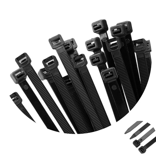 ZFFKZ 100 Pcs Black Cable Ties, 300mm x 3mm, UV-Resistant Nylon, Self-Locking Heavy Duty Cable Ties for Office, Garden, Packaging,Home and Event