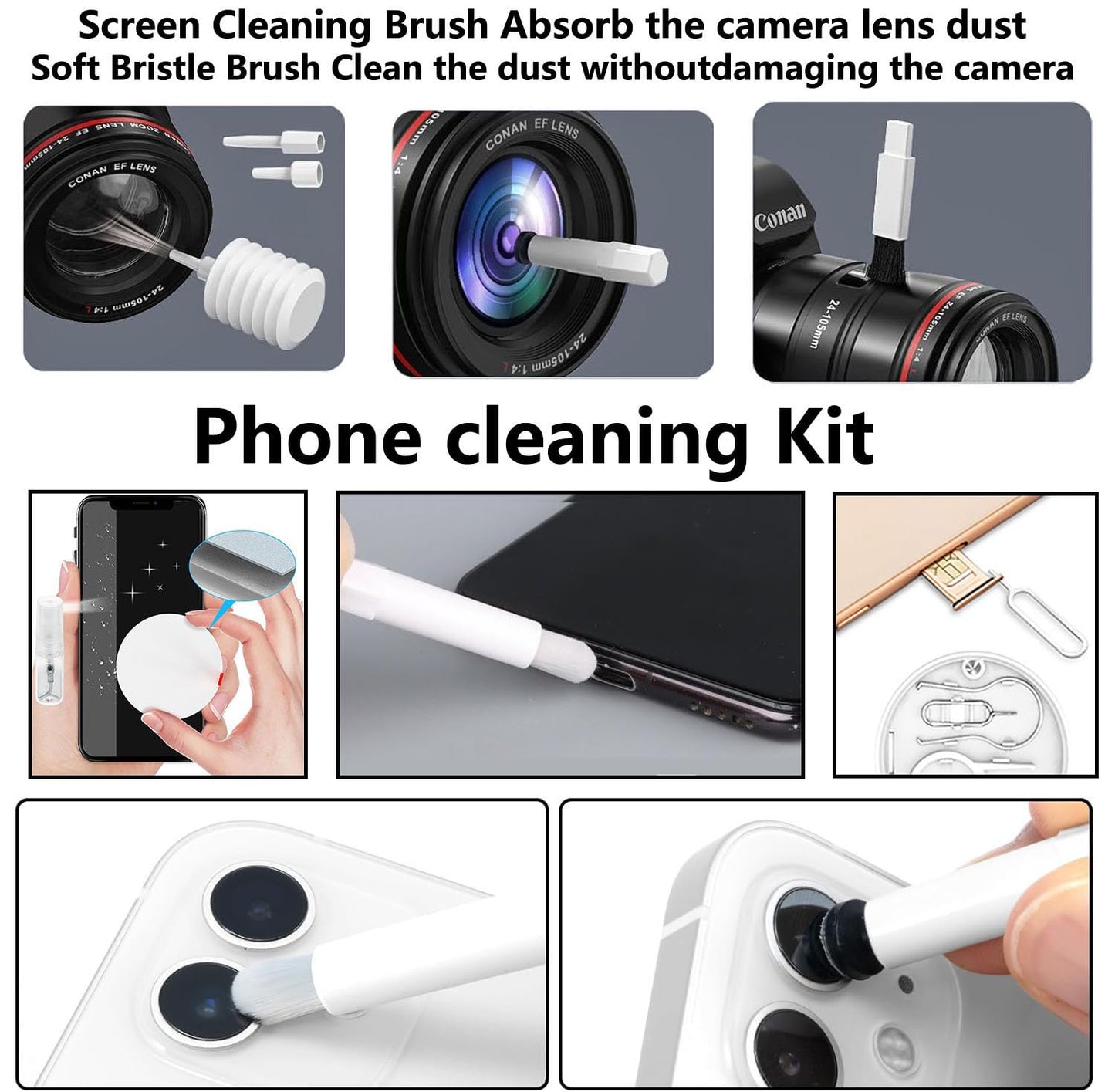 20 in 1 Multifunctional Cleaner Kit fit for Electronic Devices, Keyboard Cleaning Kit, Versatile Computer Screen Cleaning Brush Tool