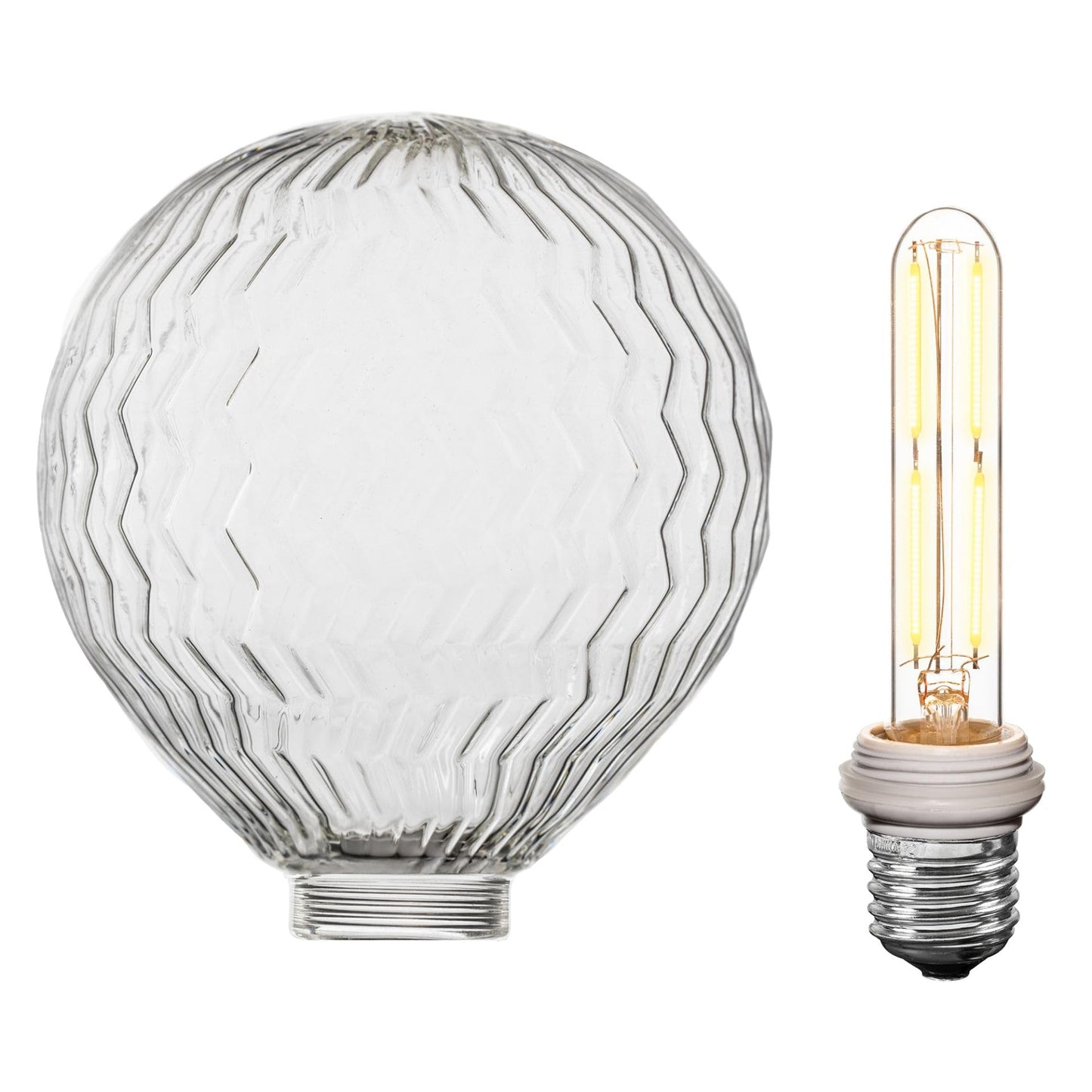 Festive Living 5" RippleLux G125 LED Glass Globe Bulb, E26 Medium Base