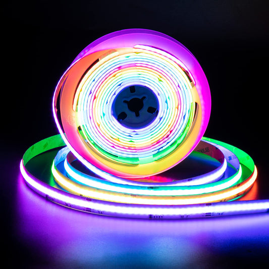 PAUTIX RGB Smart IC COB LED Strip Light Addressable 24ft/7.5m,UL-Listed DC24V Color Flowing Strip Light Multicolor Flexible Tape Lights