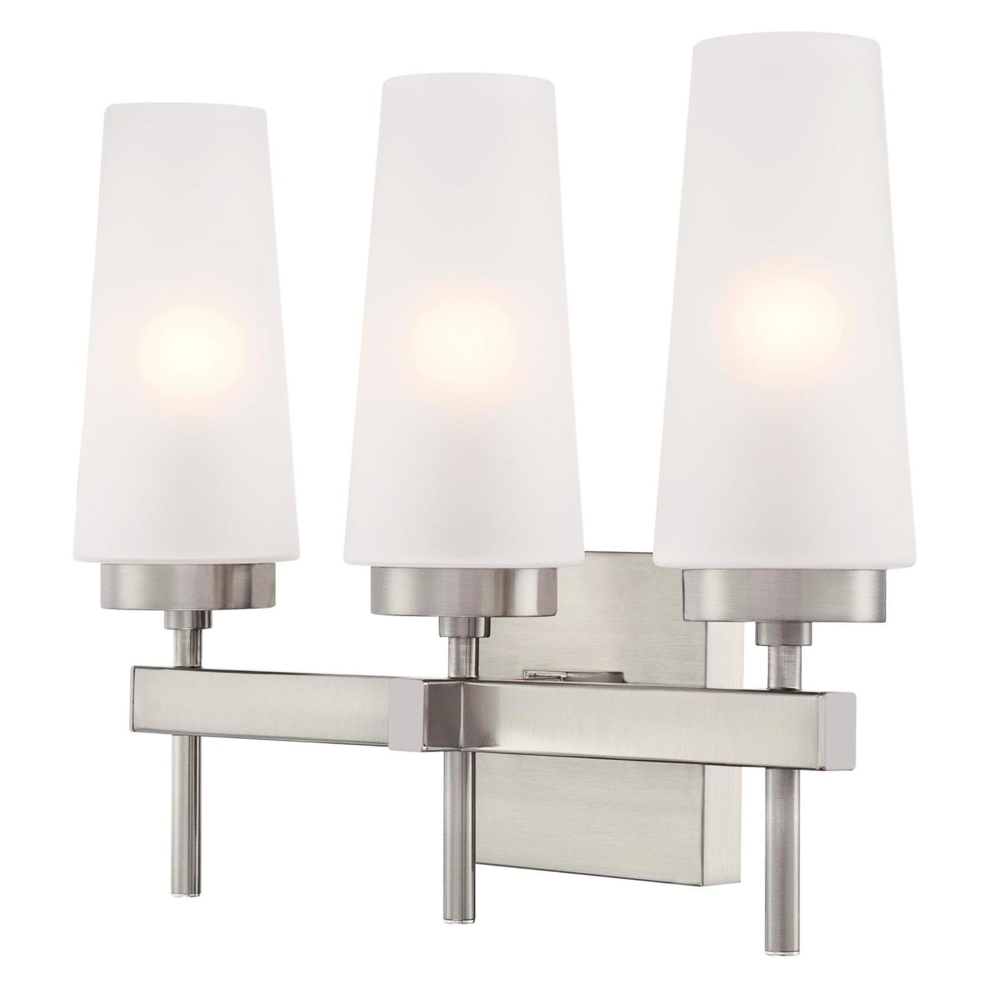 Westinghouse Lighting 6353200 Three-Light Indoor Wall Fixture, Brushed Nickel