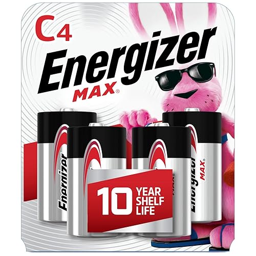 Energizer 30039800039768 Max C Batteries, Premium Alkaline C Cell Batteries (4 Battery Count), Silver