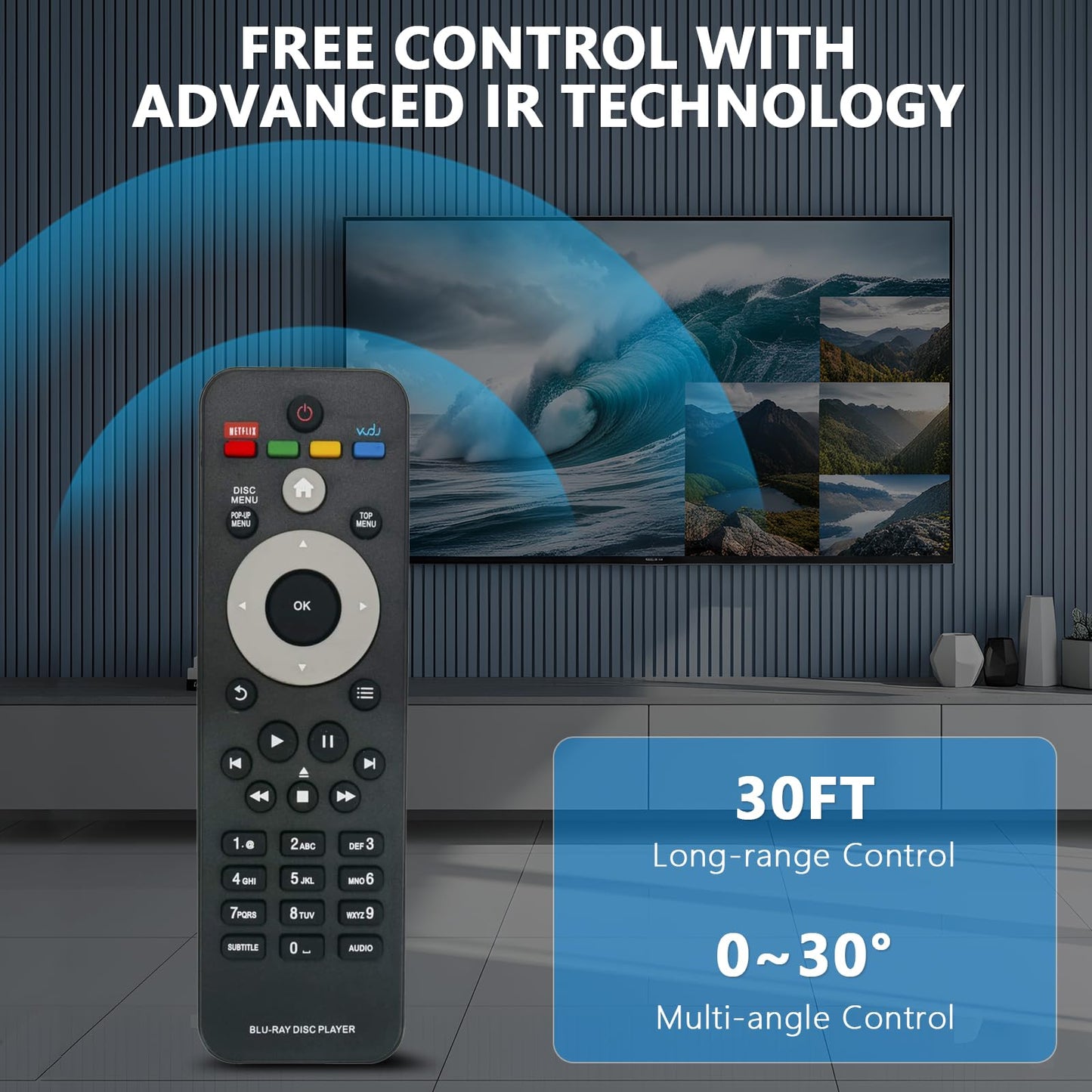 Beyution Replacement Remote Control Fit for Philips Blu-ray Disc DVD Player BDP2180X BDP3400 BDP3480DS3110 BDP2100 BDP2180 BDP3400 BDP3480 BDP3300