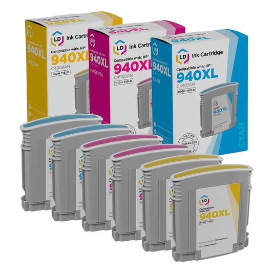 LD Products Remanufactured 940XL 940 Ink Cartridges HP High Yield to Use with Officejet Pro 8500 Wireless, 8500a, 8500a Plus, 8500a Premium, 8500
