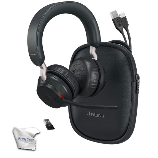 Jabra Evolve2 65 Bluetooth UC Headset - USB Dongle, Compatible with Google Meet, Zoom, Webex, Ideal for Long Cellphone Phone Calls, Online Video…