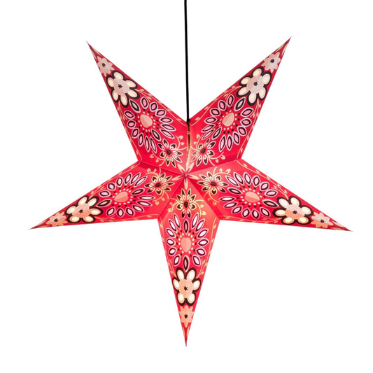 Om Gallery Paper Starlight 24 Inch - Handcrafted Hanging Star Lantern with 100% Recycled Material - Large Paper Star Lamp with 12-Foot UL Approved