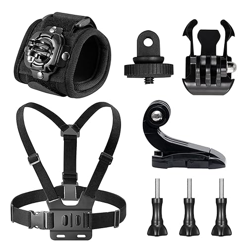 AKASO Action Camera Accessories Kit with Wrist Strap and Chest Strap Compatible AKASO EK7000/EK7000 Pro/Brave 4/Brave 4 Pro/Brave 7 LE/Brave 7/Brave