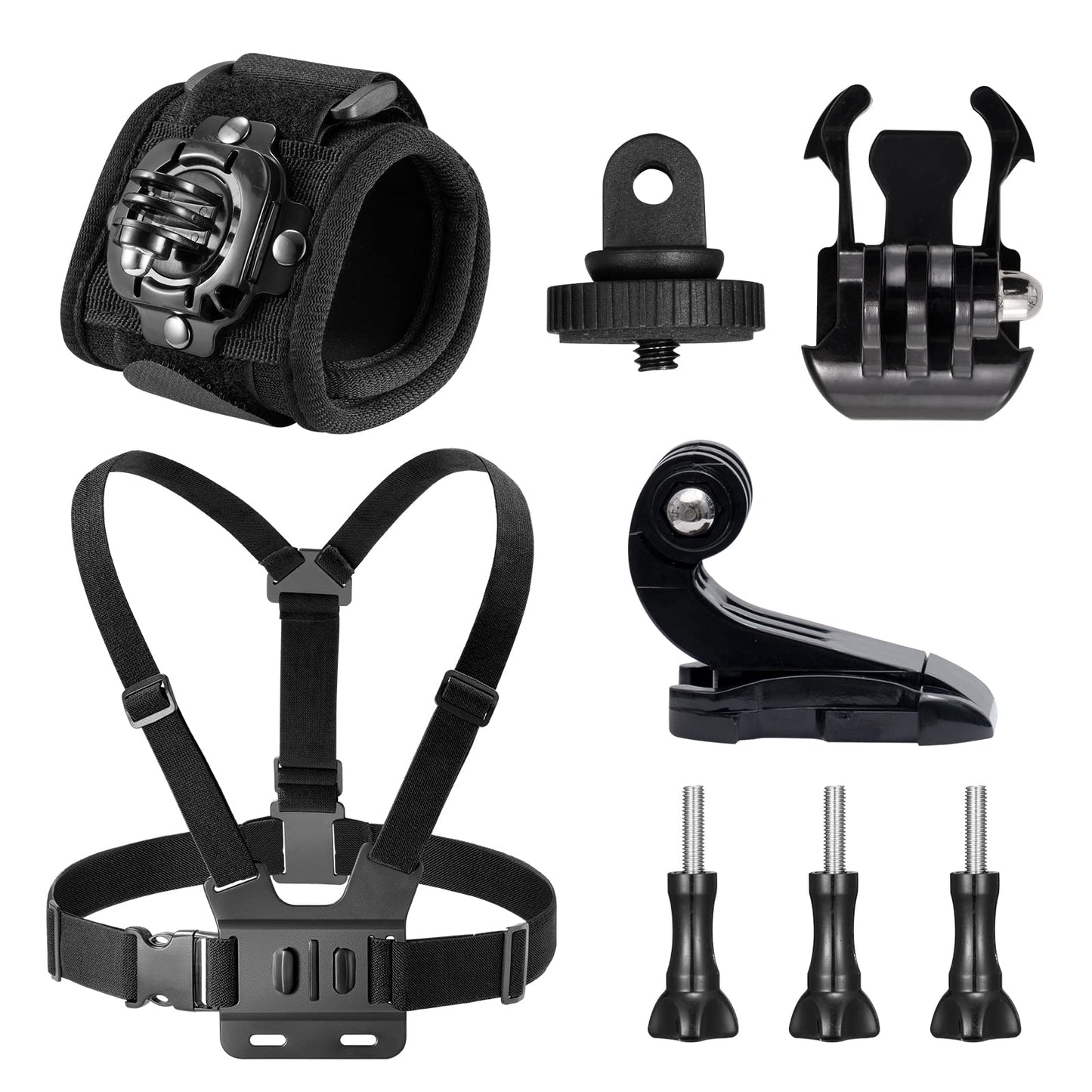 AKASO Action Camera Accessories Kit with Wrist Strap and Chest Strap Compatible AKASO EK7000/EK7000 Pro/Brave 4/Brave 4 Pro/Brave 7 LE/Brave 7/Brave