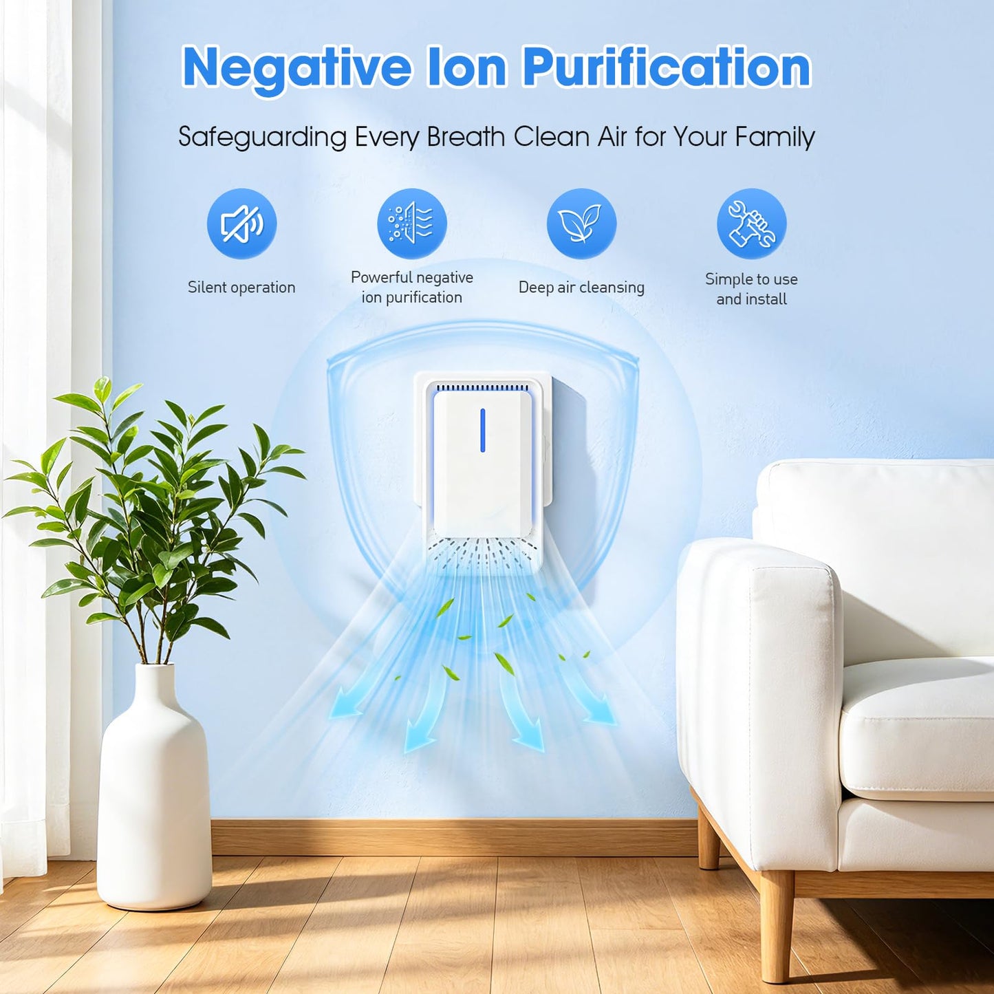 Herbal Bliss Negative Ion Generator, 4-Pack Plug-In Units for Small Rooms