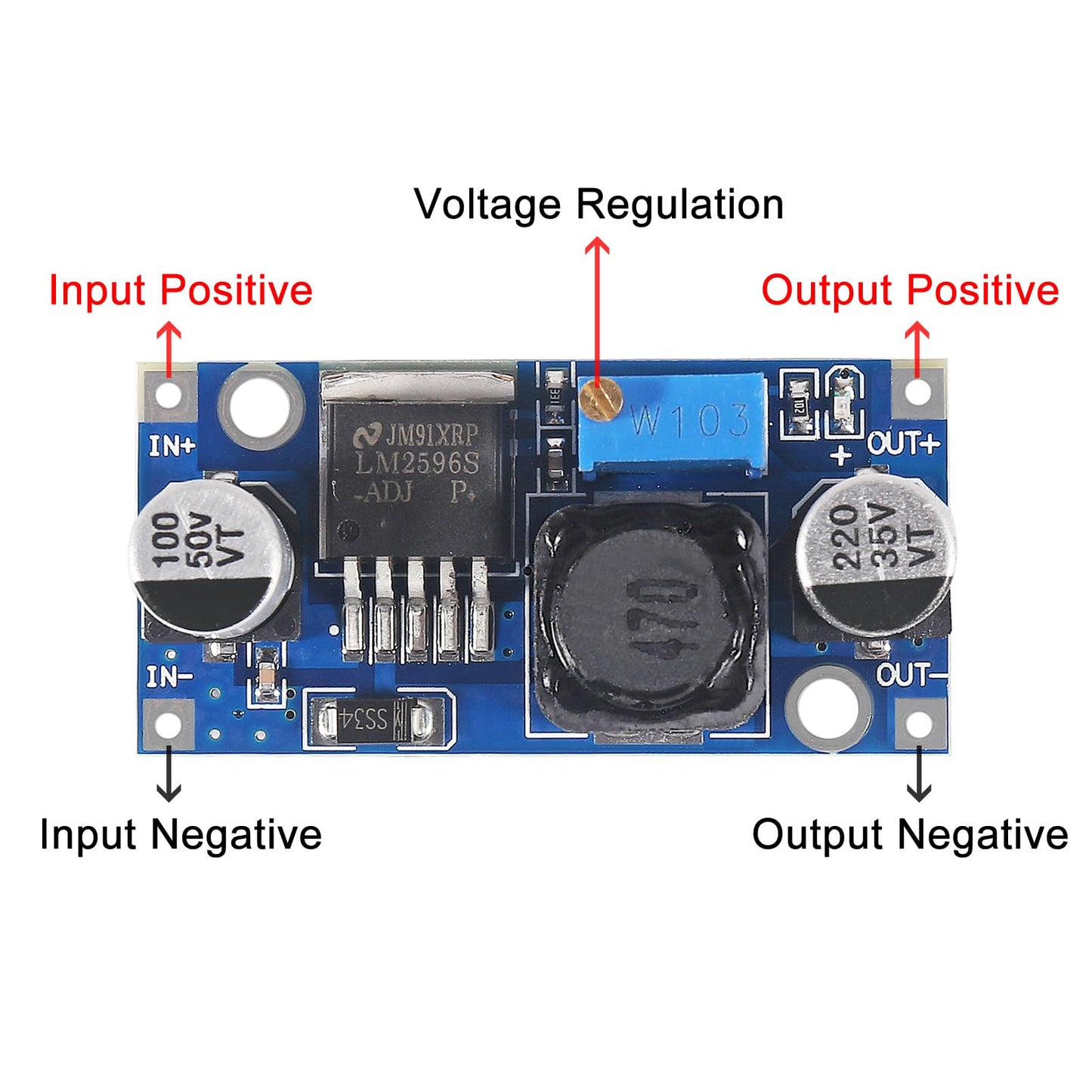 JUZITAO 8 Pack LM2596 DC to DC Buck Converter 3.0-40V to 1.5-35V High Efficiency Adjustable Voltage Regulator Power Supply Step-Down Module