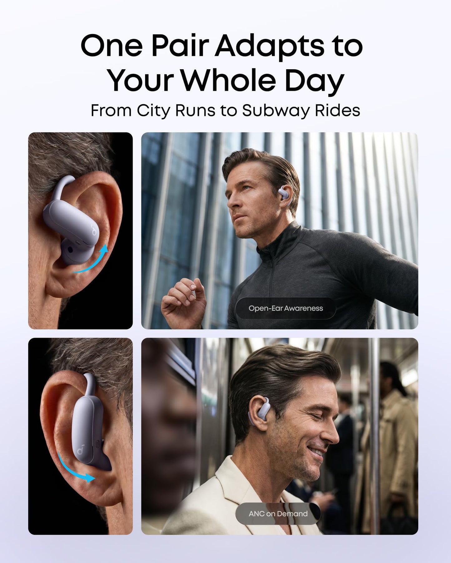 Soundcore AeroFit 2 Pro by Anker Open Ear Earbuds Active Noise Cancellation