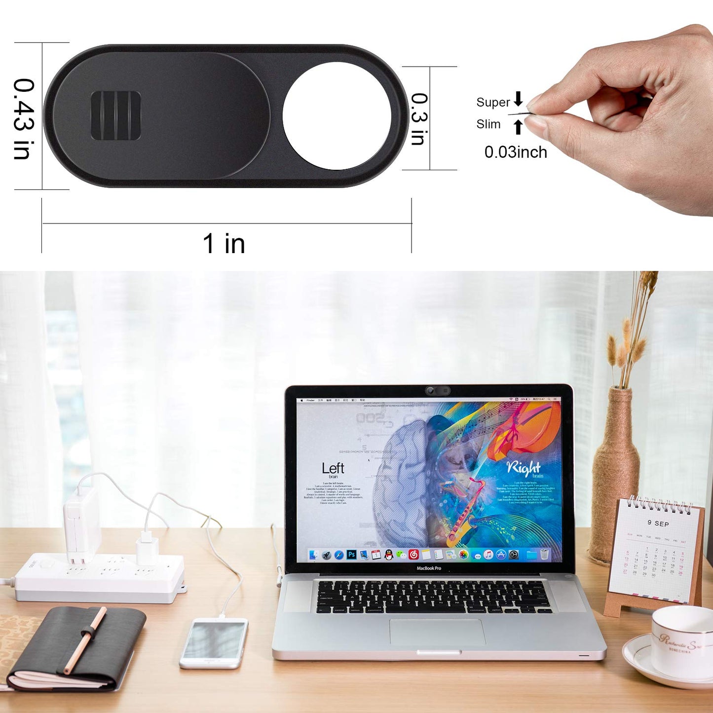 Natipo Laptop Camera Cover Slide, 2.0 Ultra-Thin Webcam Cover Slide Compatible for Laptop Table Apple MacBook iPad Pro iMac Cell Phone,Camera Cover
