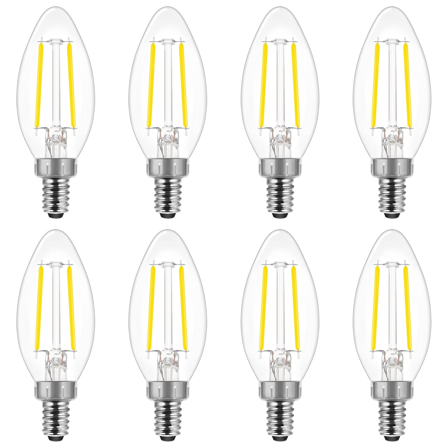 Energetic LED B10 E12 Candelabra Light Bulbs 60 Watt Equivalent, Dimmable LED Chandelier Light Bulbs, Daylight 5000K, 500 Lumen, 5W CRI 80+, UL