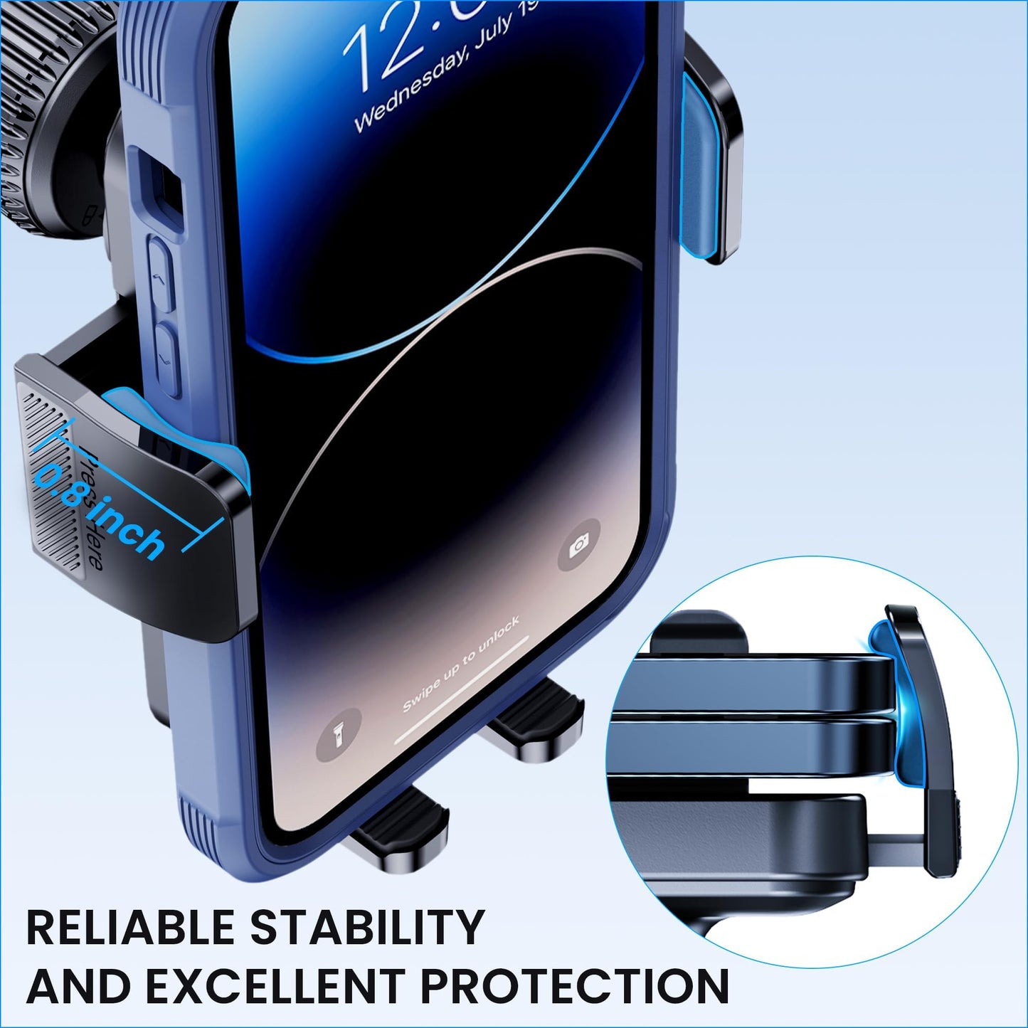 GUWEZ Phone Holders for Your Car [Military Grade Suction Ultra Strong Base] Cell Phone Car Holder 3 in 1 Dashboard/Windshield/Air Vent Hands-Free