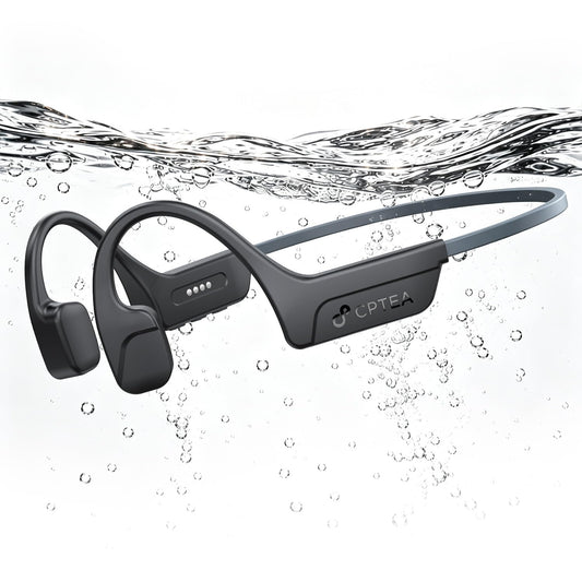 SCPTEA Bone Conduction Headphones, IPX8 Waterproof Swimming Headphones with MP3 Mode 32GB Memory, Bluetooth 5.4, Secure Fit, Open Ear Earbuds Up to 10