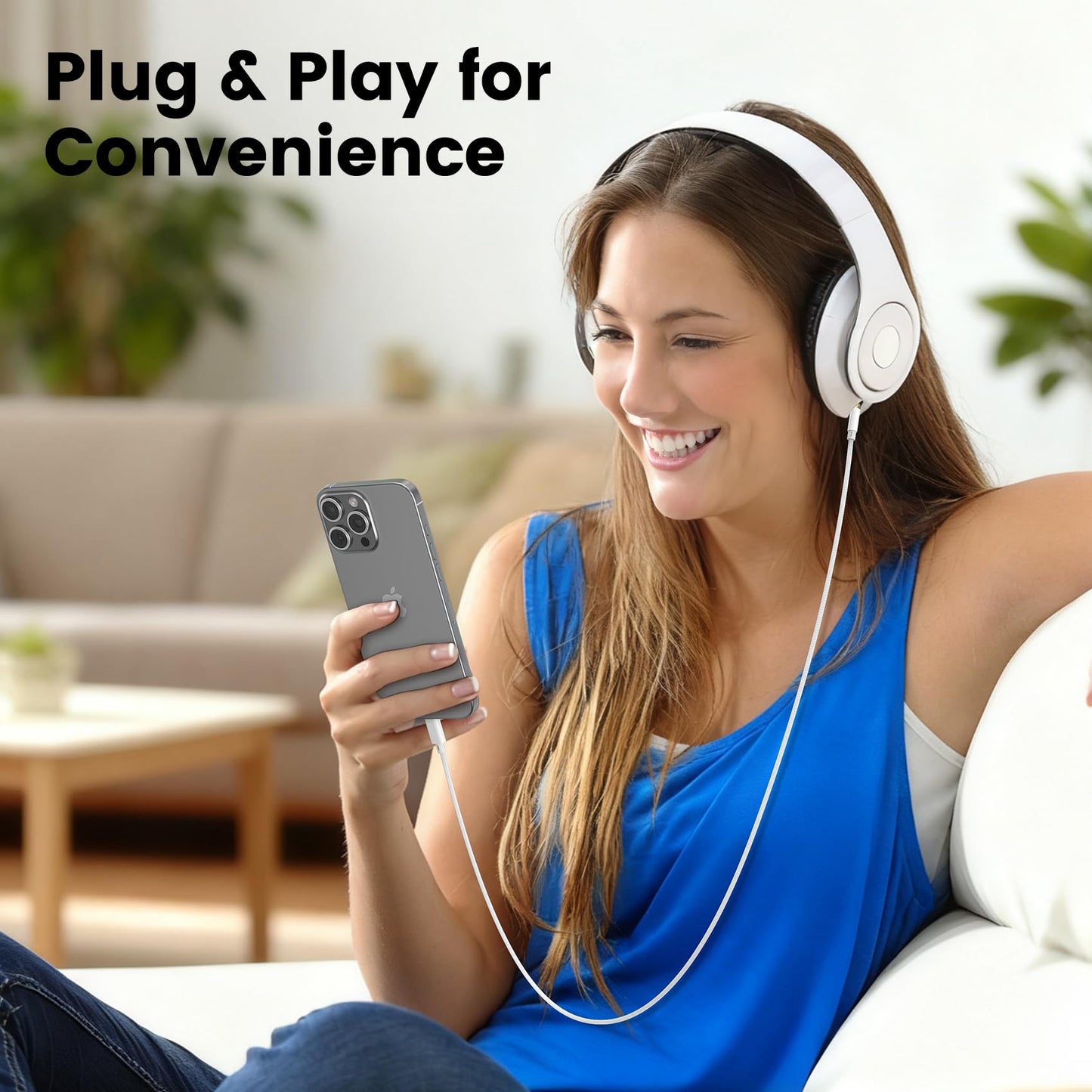 Aux to USB C, Aux Cord to USB C to 3.5mm Audio Headphone Jack Adapter [2 Pack,4FT], Hi-Fi DAC Dongle Aux Cord Compatible with iPhone 17/16/15 Pro
